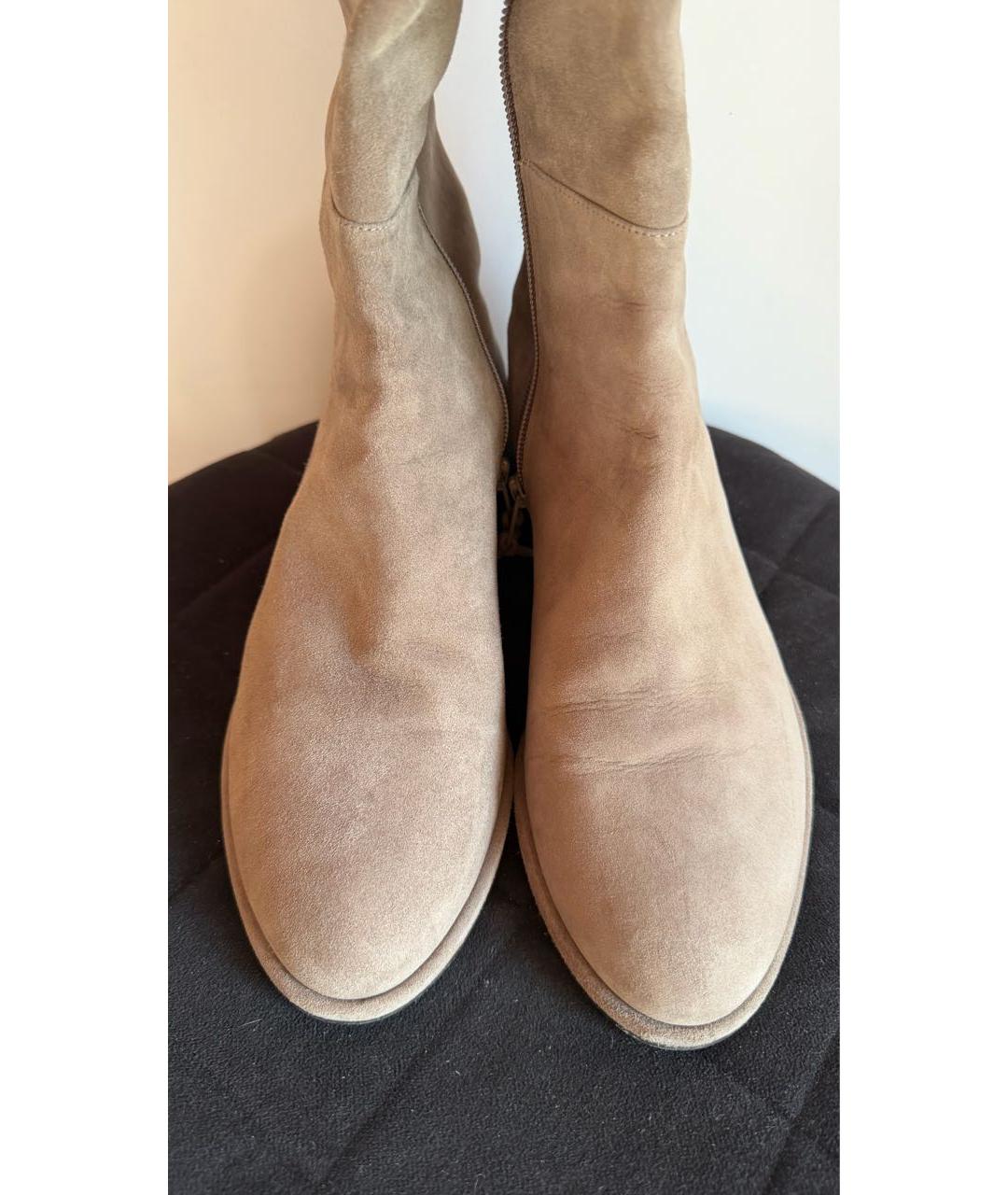 STUART WEITZMAN Антрацитовые замшевые сапоги, фото 3