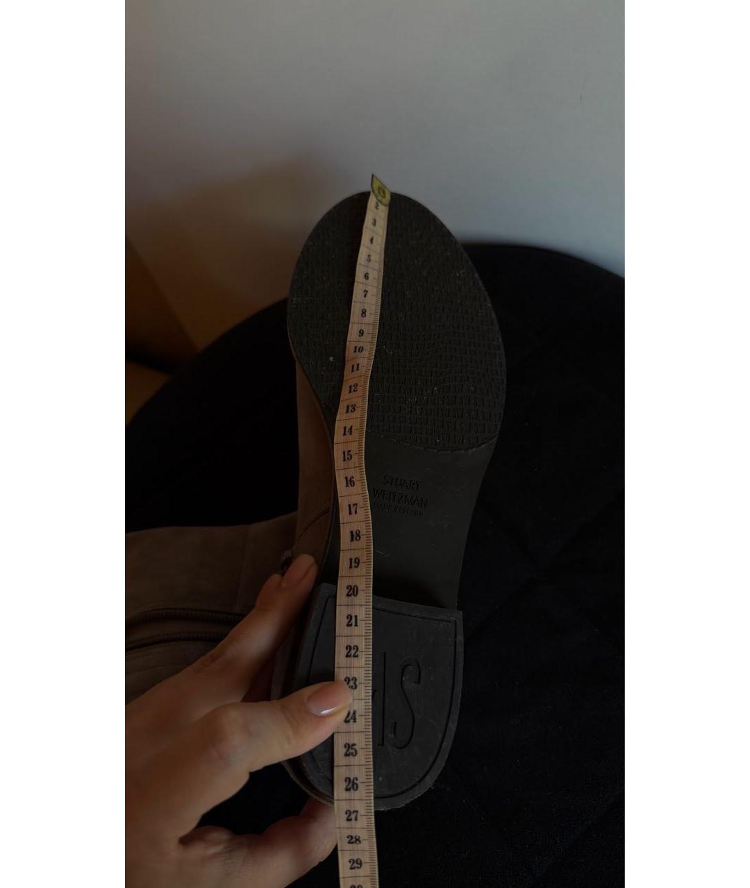 STUART WEITZMAN Антрацитовые замшевые сапоги, фото 6
