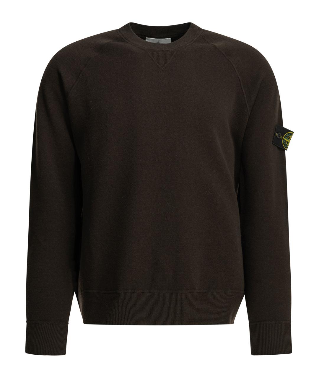 STONE ISLAND Коричневый шерстяной джемпер / свитер, фото 1