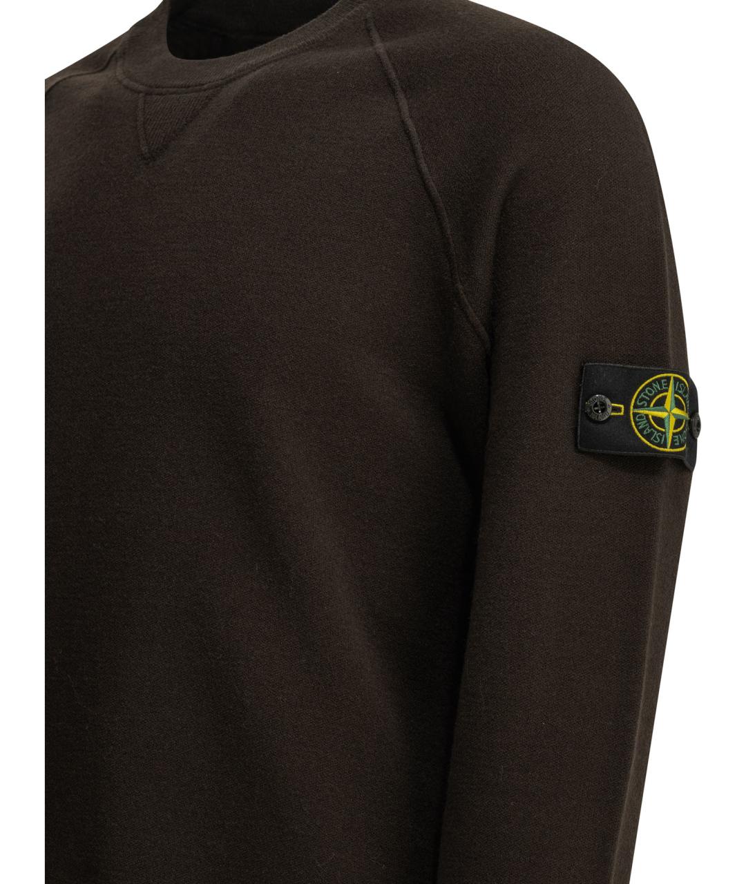 STONE ISLAND Коричневый шерстяной джемпер / свитер, фото 4