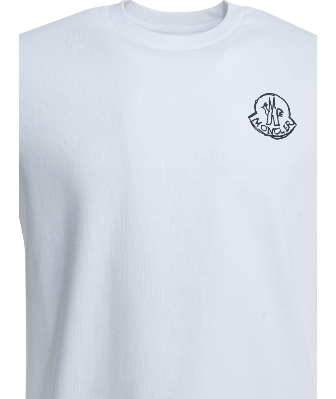 MONCLER Белая хлопковая футболка, фото 3