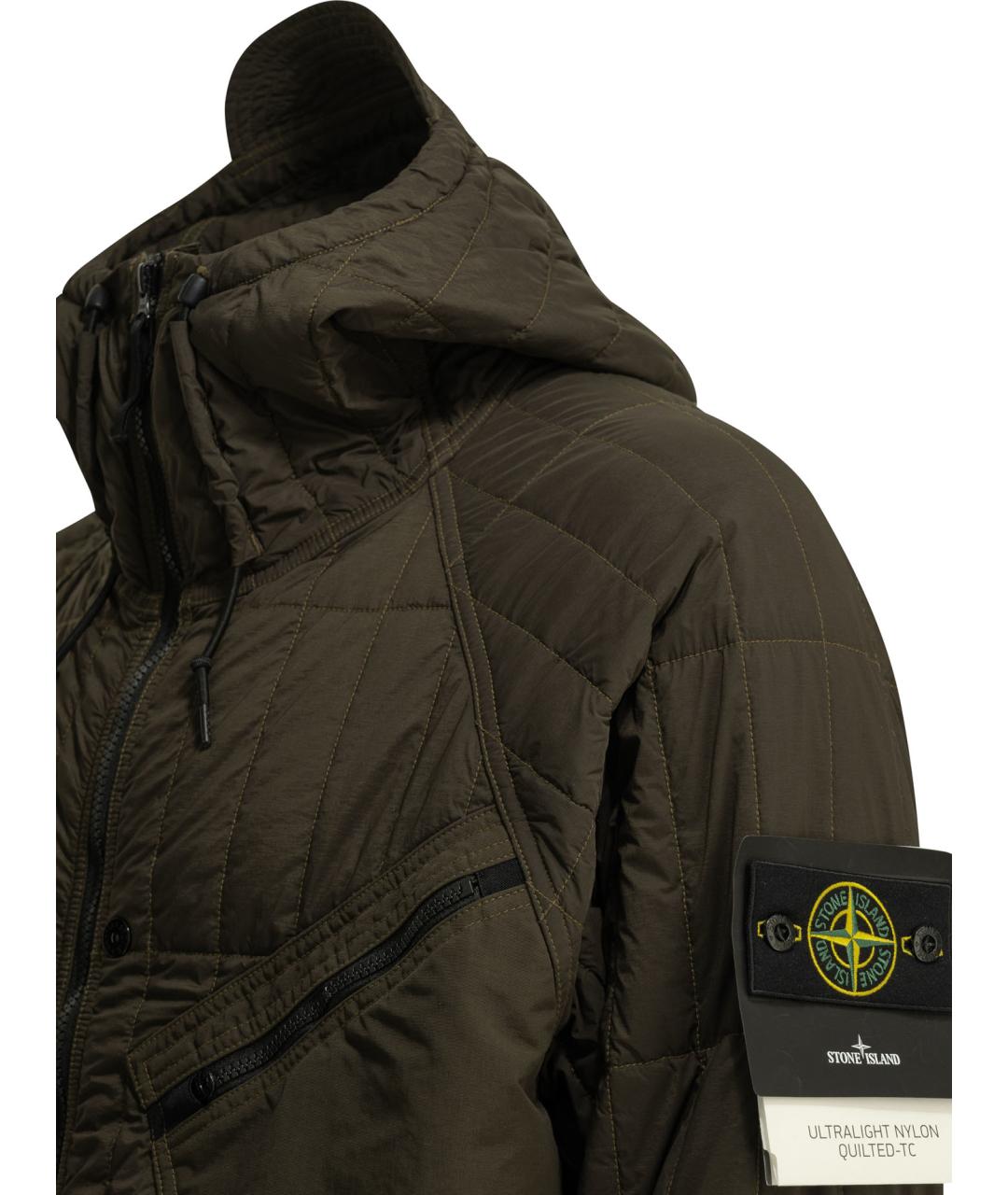 STONE ISLAND Коричневая нейлоновая куртка, фото 3