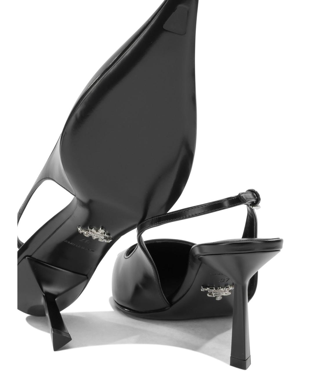 PRADA Черные кожаные туфли, фото 5