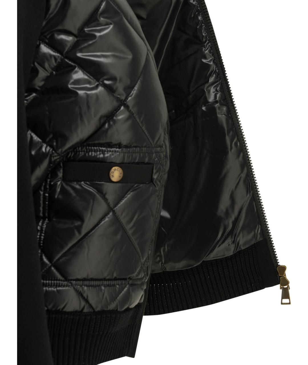 MONCLER Черный хлопковый кардиган, фото 4