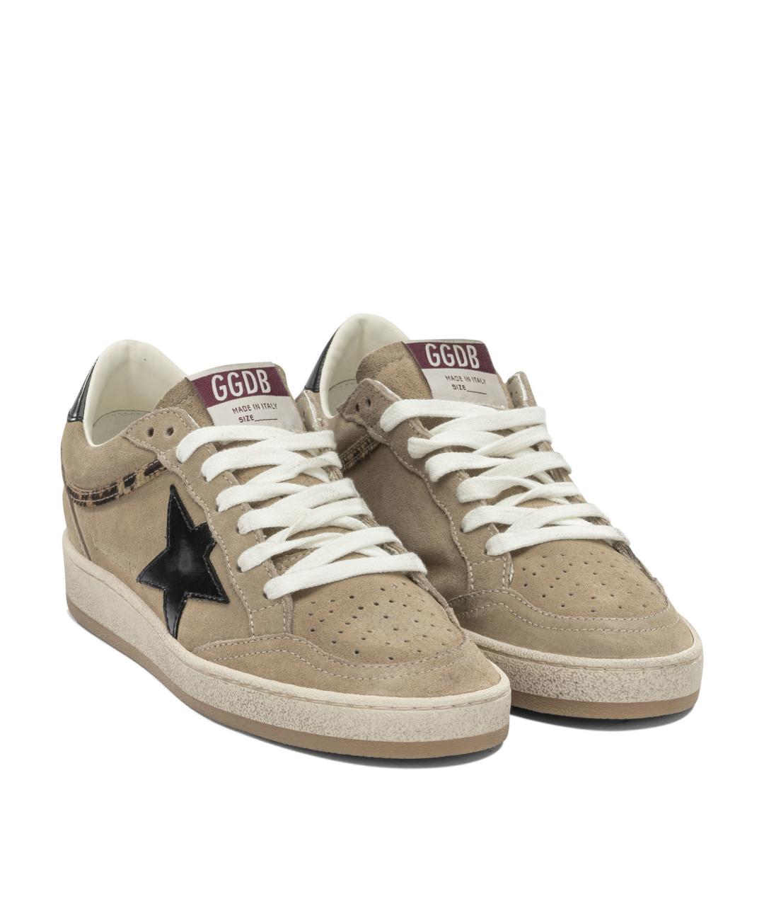 GOLDEN GOOSE Бежевые кожаные кеды, фото 2
