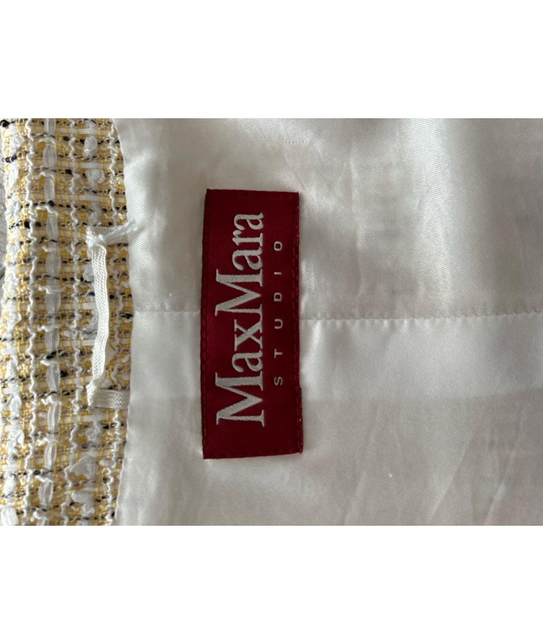 MAX MARA STUDIO Бежевый твидовый костюм с юбками, фото 3