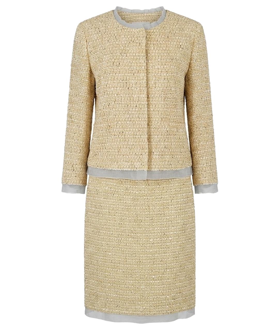 MAX MARA STUDIO Бежевый твидовый костюм с юбками, фото 1