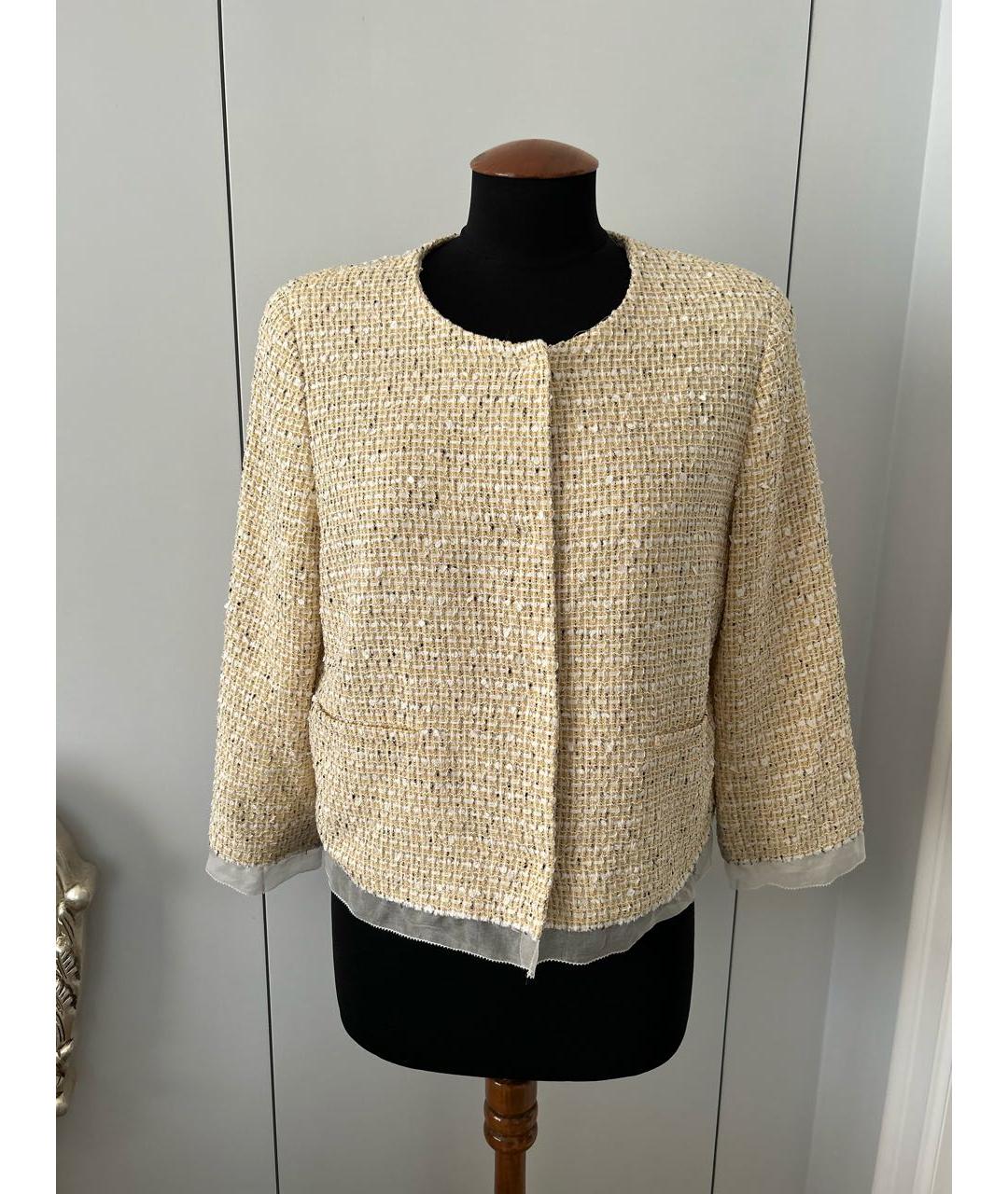 MAX MARA STUDIO Бежевый твидовый костюм с юбками, фото 6