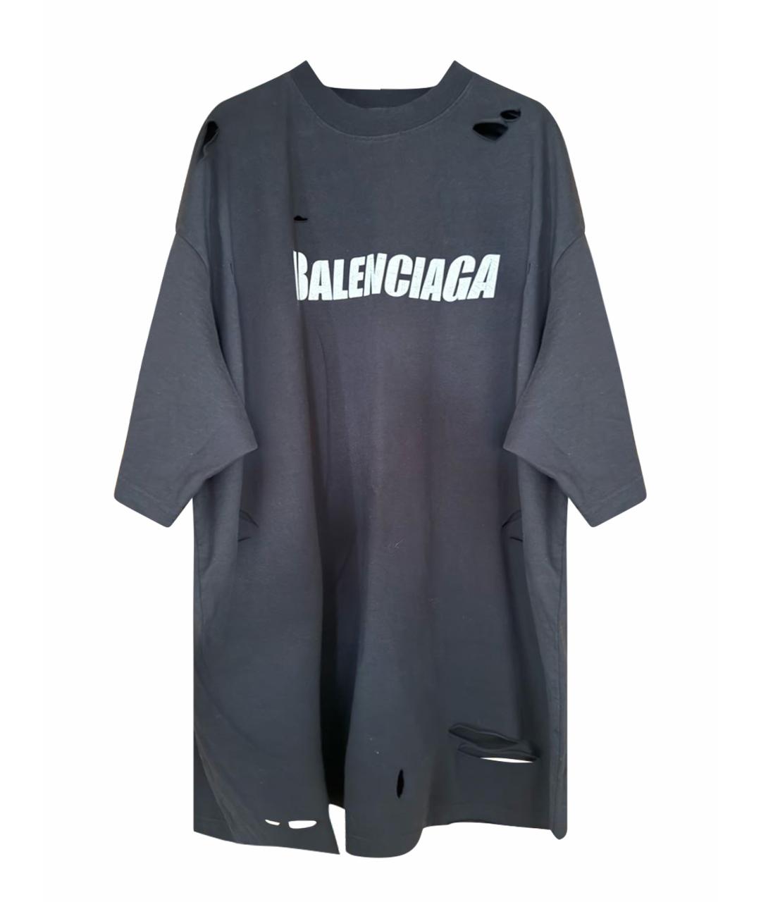 BALENCIAGA Черное хлопковое повседневное платье, фото 1