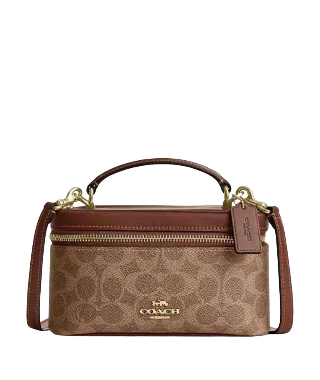COACH Коричневая канва сумка с короткими ручками, фото 1