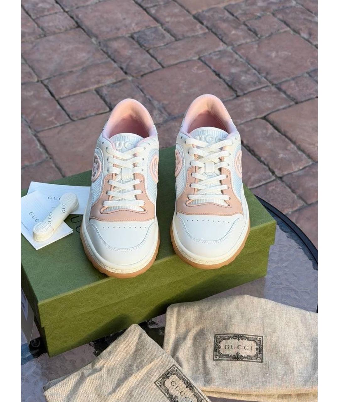 GUCCI Белые кожаные кеды, фото 3