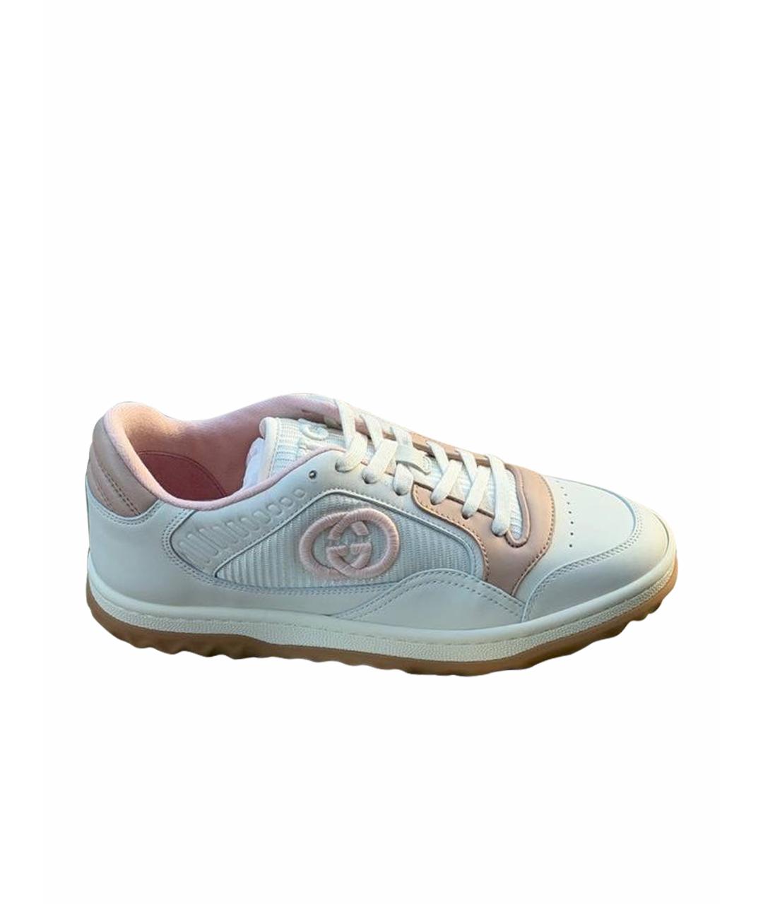 GUCCI Белые кожаные кеды, фото 1