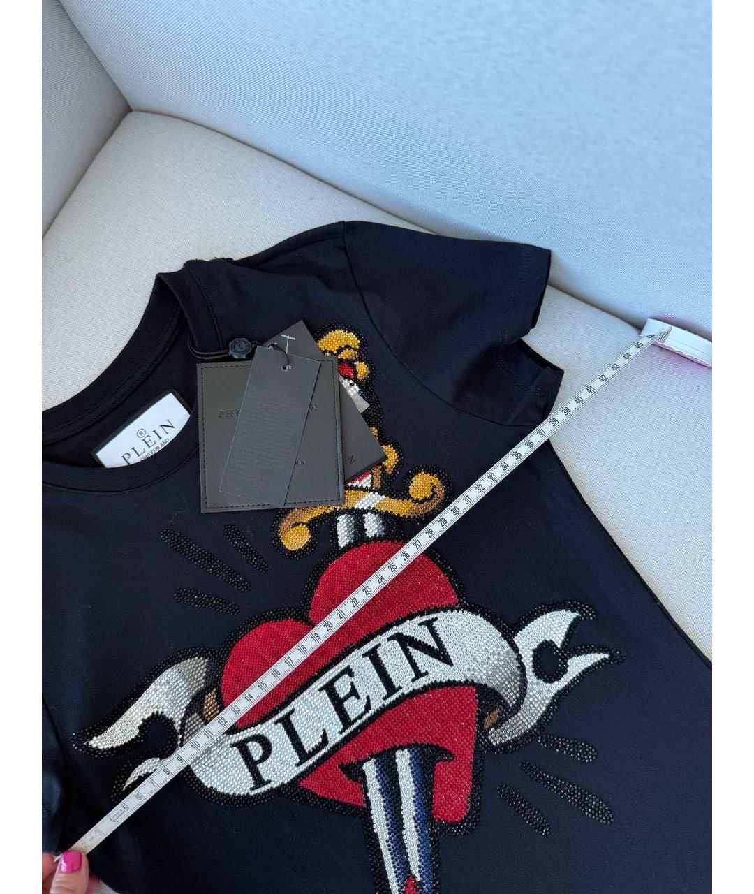 PHILIPP PLEIN Черная хлопковая футболка, фото 7