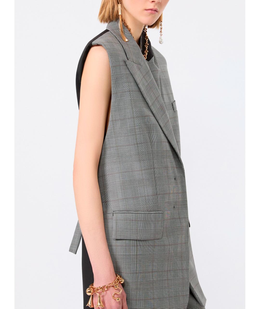 SPORTMAX Серый шерстяной жилет, фото 3