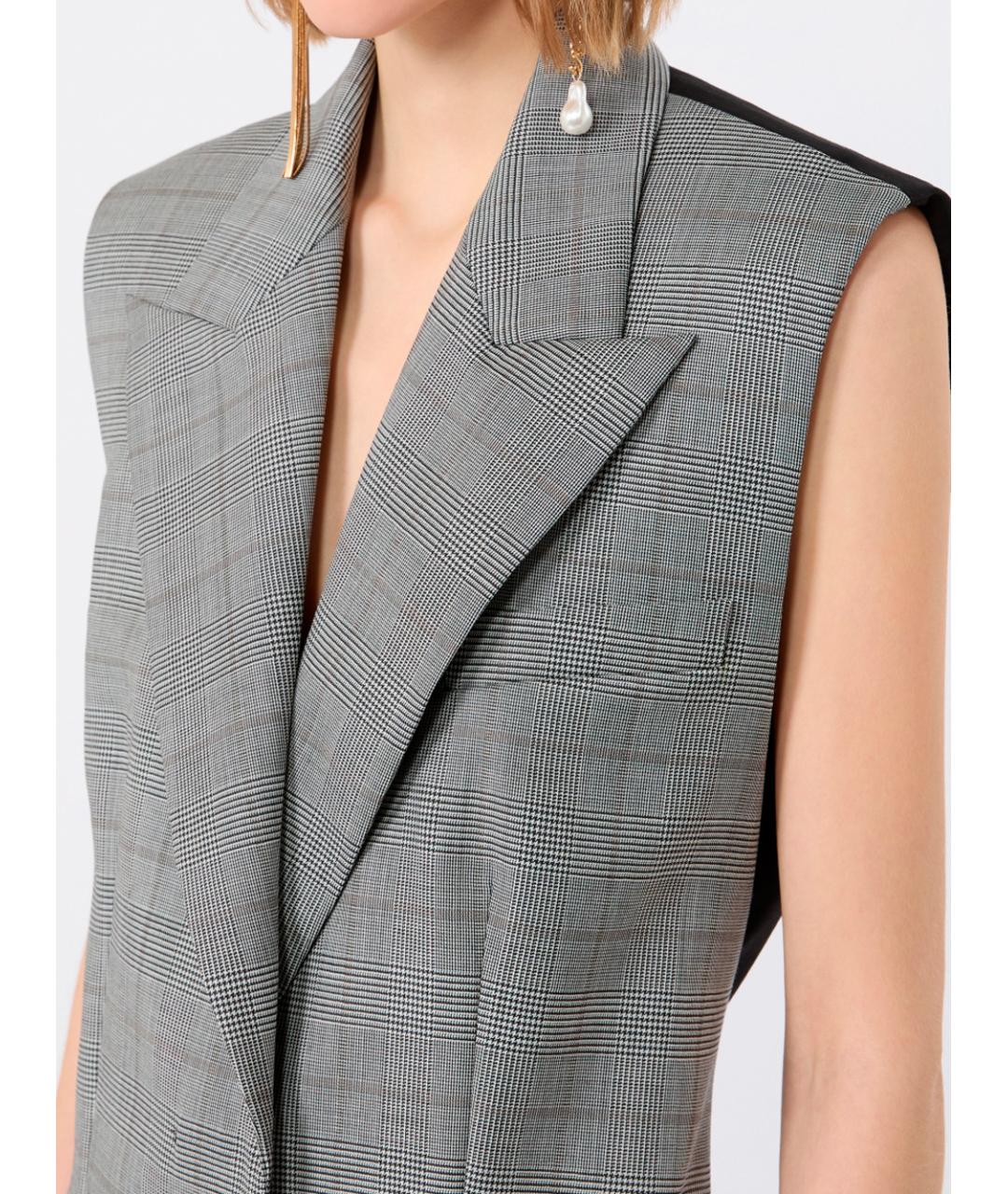 SPORTMAX Серый шерстяной жилет, фото 4
