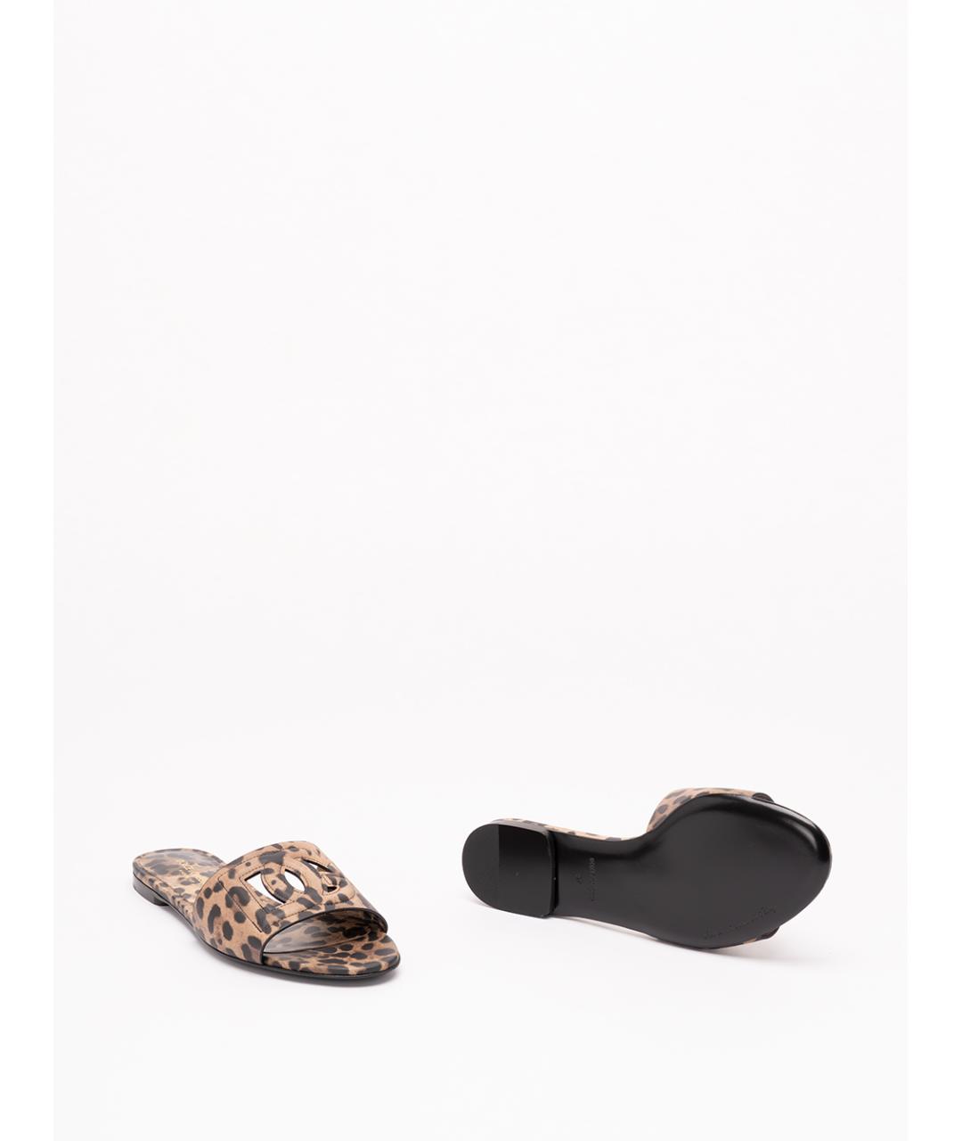 DOLCE&GABBANA Мульти кожаные шлепанцы, фото 4