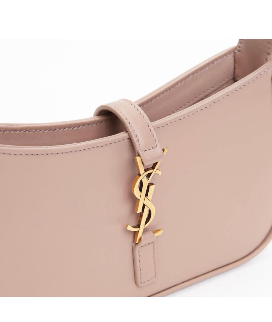 SAINT LAURENT Розовая кожаная сумка с короткими ручками, фото 5