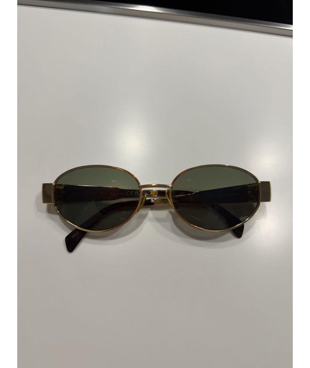 CELINE Золотые металлические солнцезащитные очки, фото 5