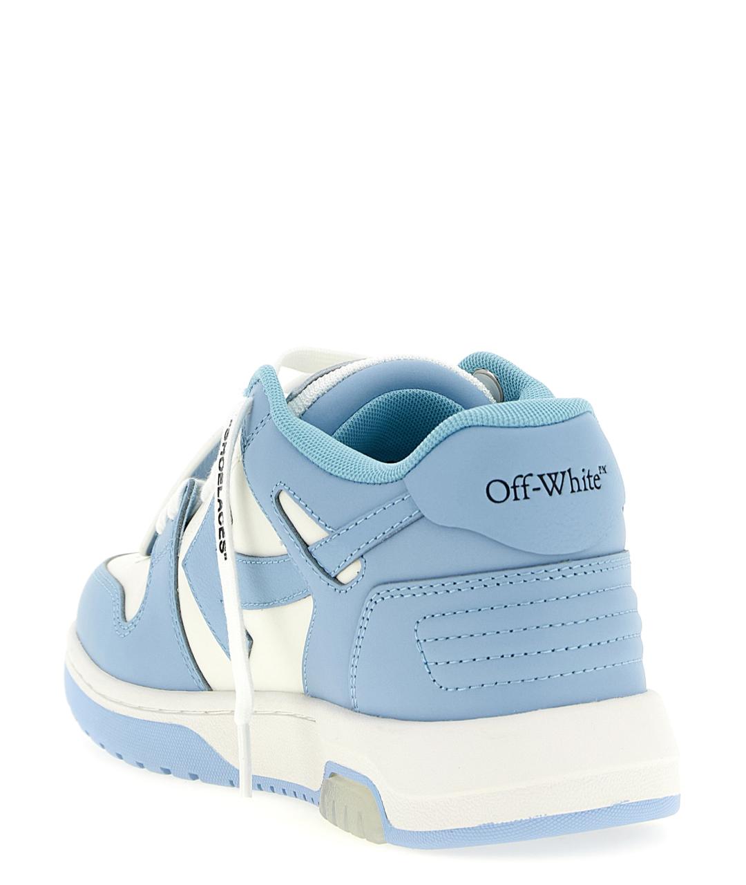 OFF-WHITE Голубые кожаные кроссовки, фото 4