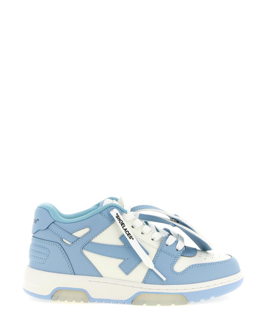 OFF-WHITE Голубые кожаные кроссовки, фото 1