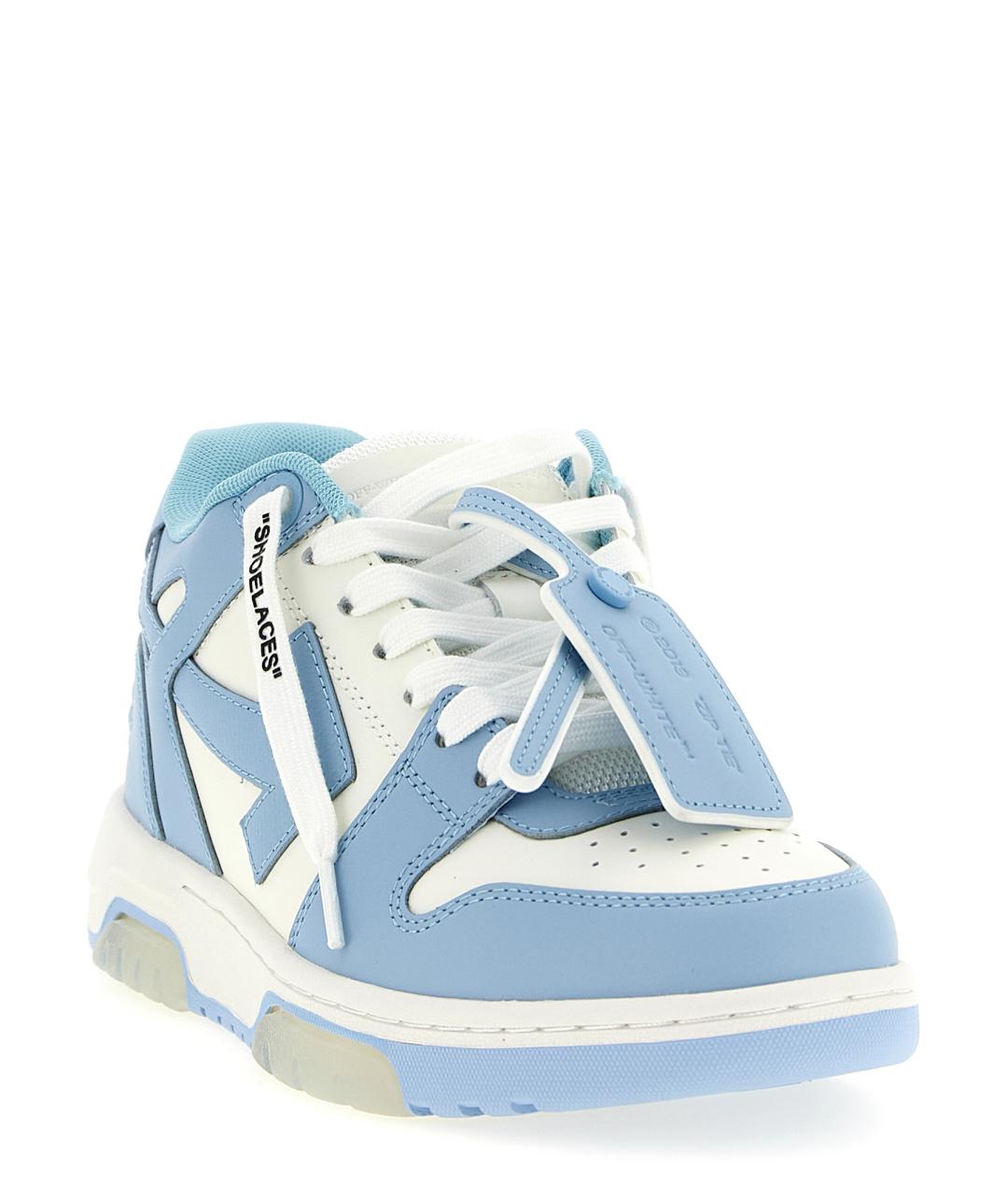 OFF-WHITE Голубые кожаные кроссовки, фото 3