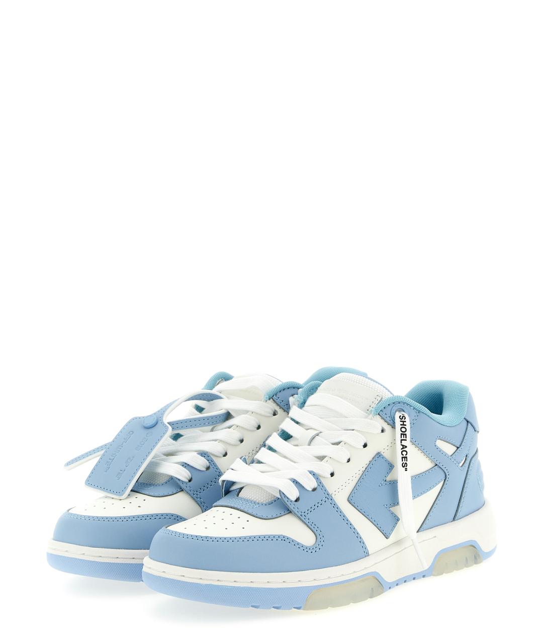 OFF-WHITE Голубые кожаные кроссовки, фото 2