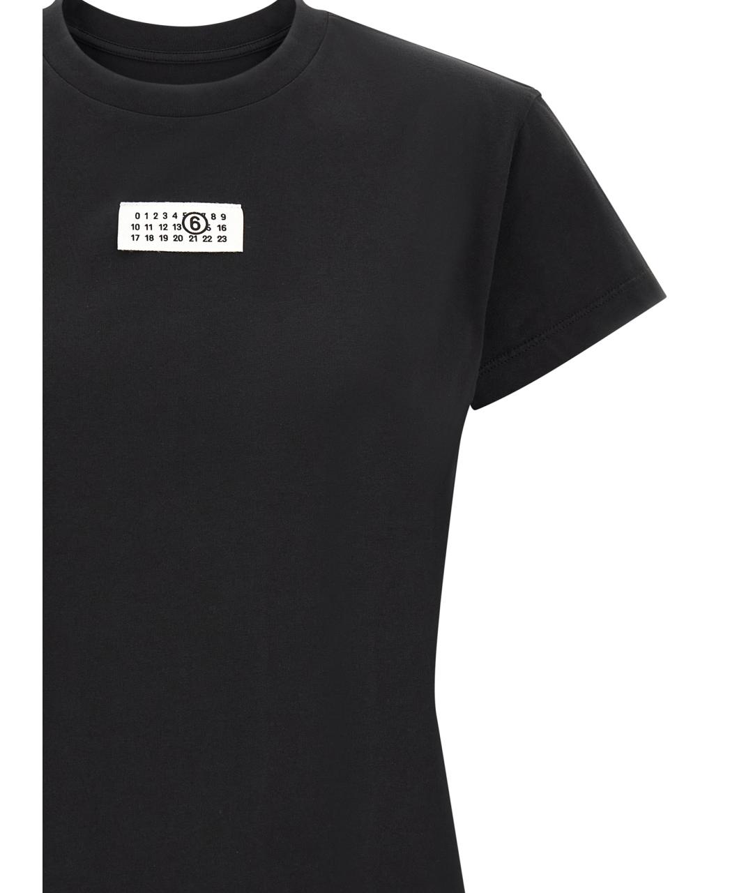 MM6 MAISON MARGIELA Черная хлопковая футболка, фото 3