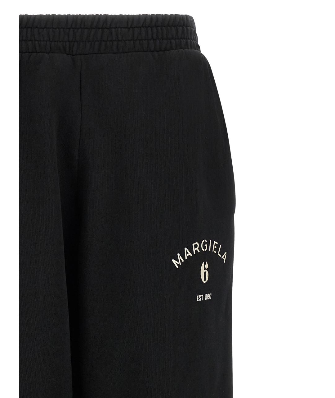 MM6 MAISON MARGIELA Черные хлопковые прямые брюки, фото 3