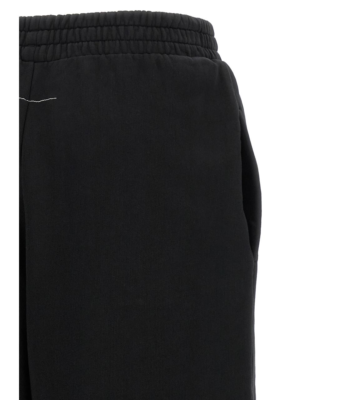 MM6 MAISON MARGIELA Черные хлопковые прямые брюки, фото 4