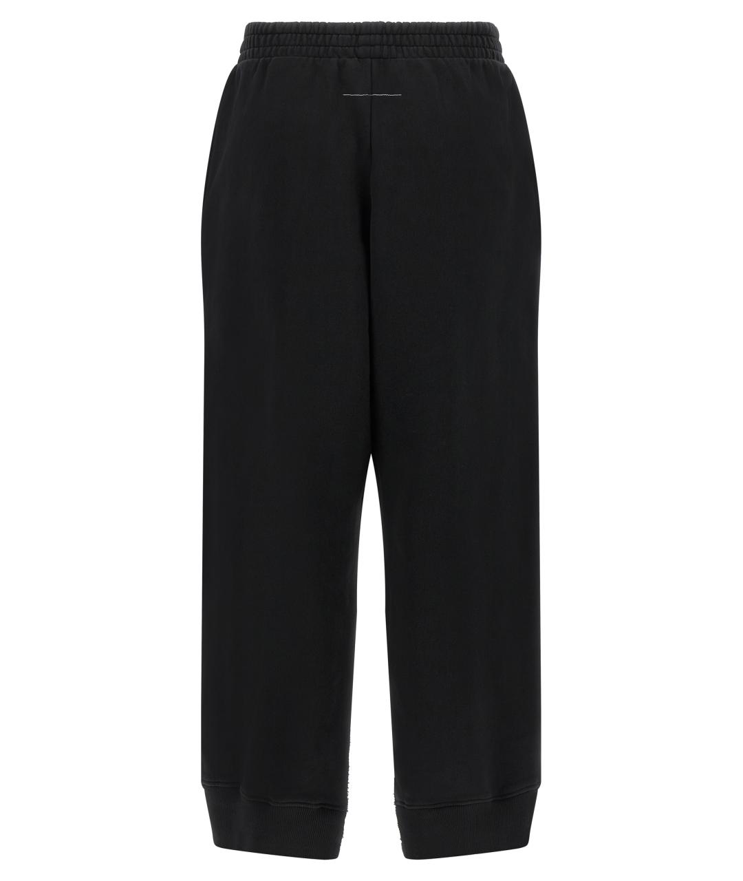 MM6 MAISON MARGIELA Черные хлопковые прямые брюки, фото 2