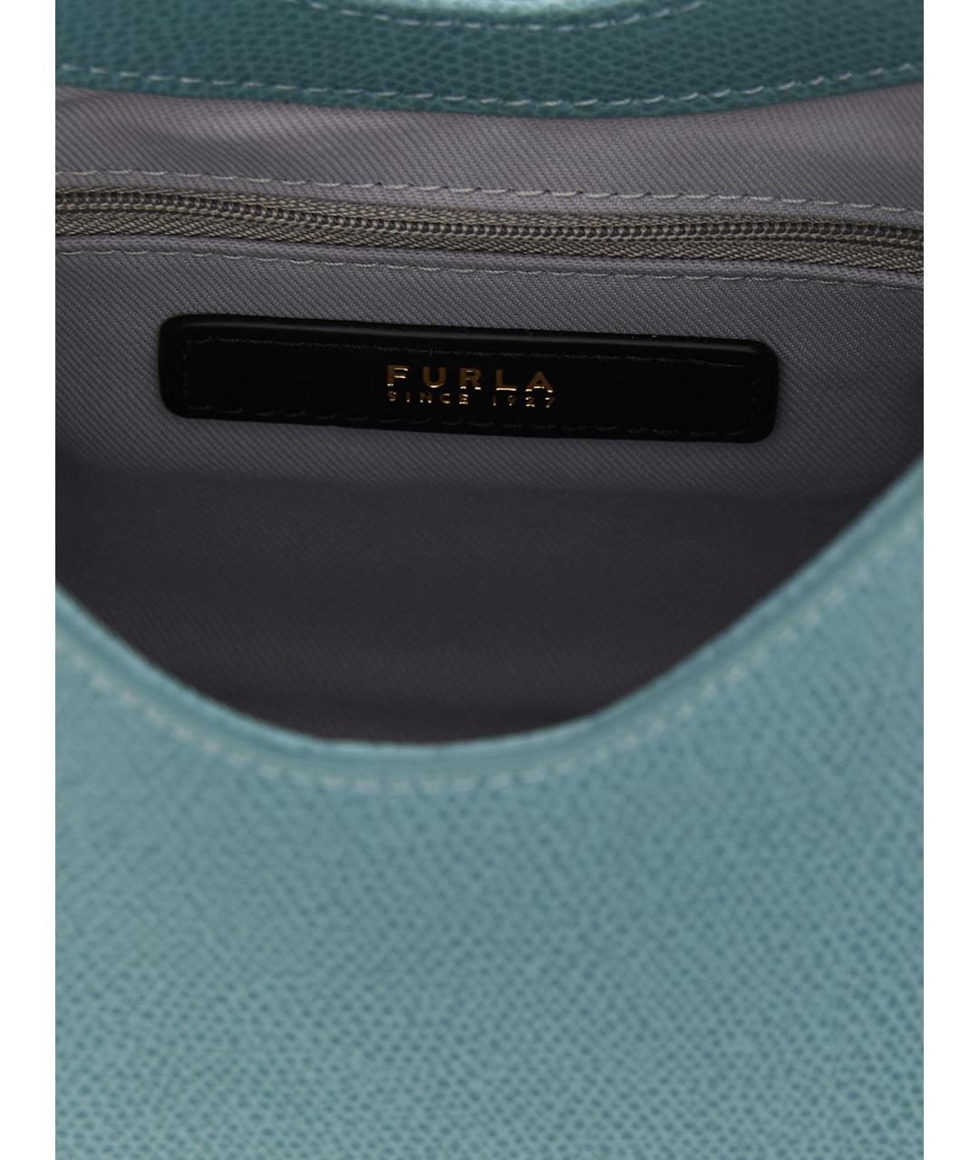FURLA Голубая кожаная сумка тоут, фото 4