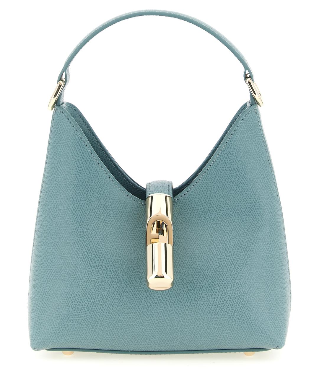FURLA Голубая кожаная сумка тоут, фото 1