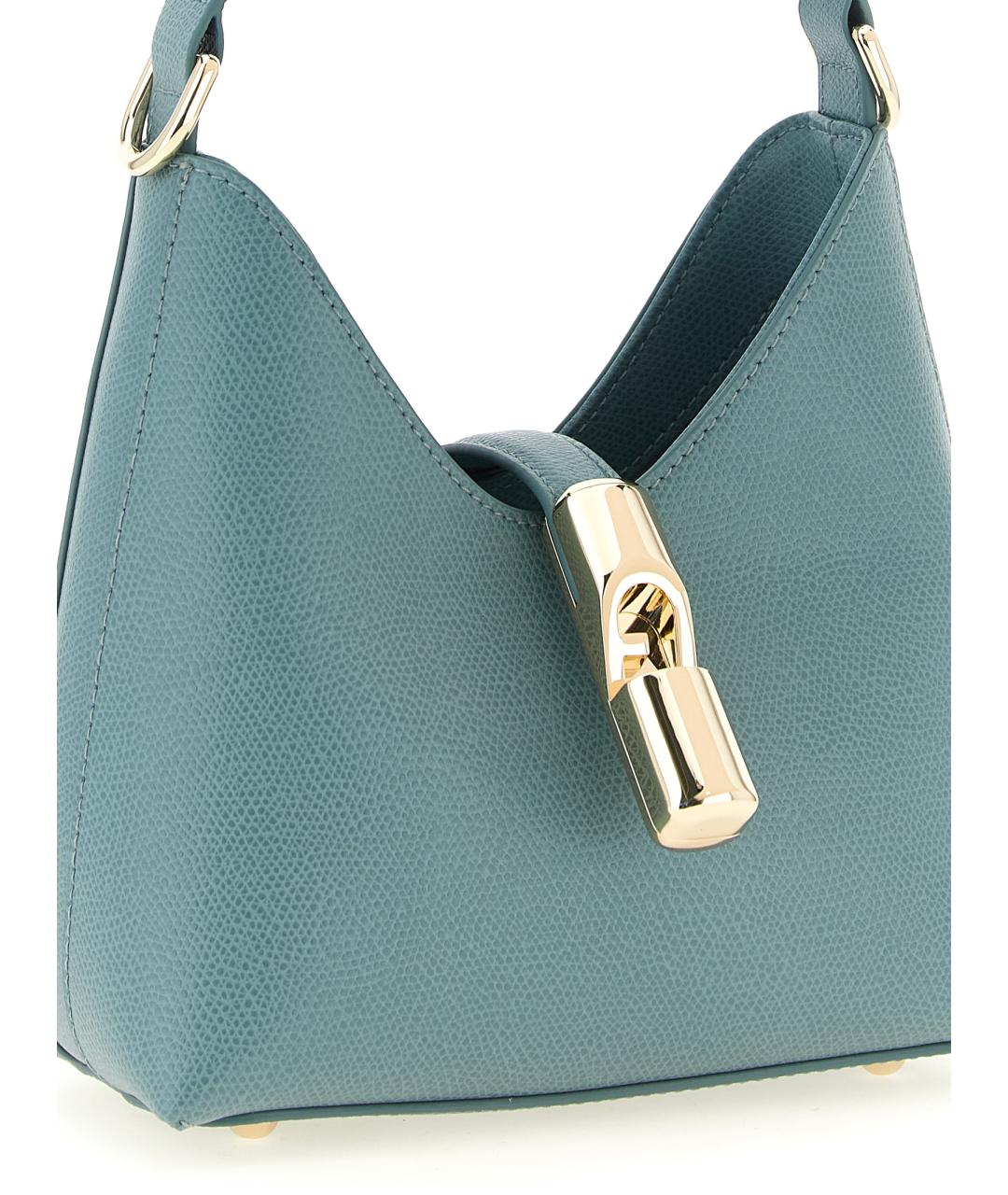 FURLA Голубая кожаная сумка тоут, фото 3