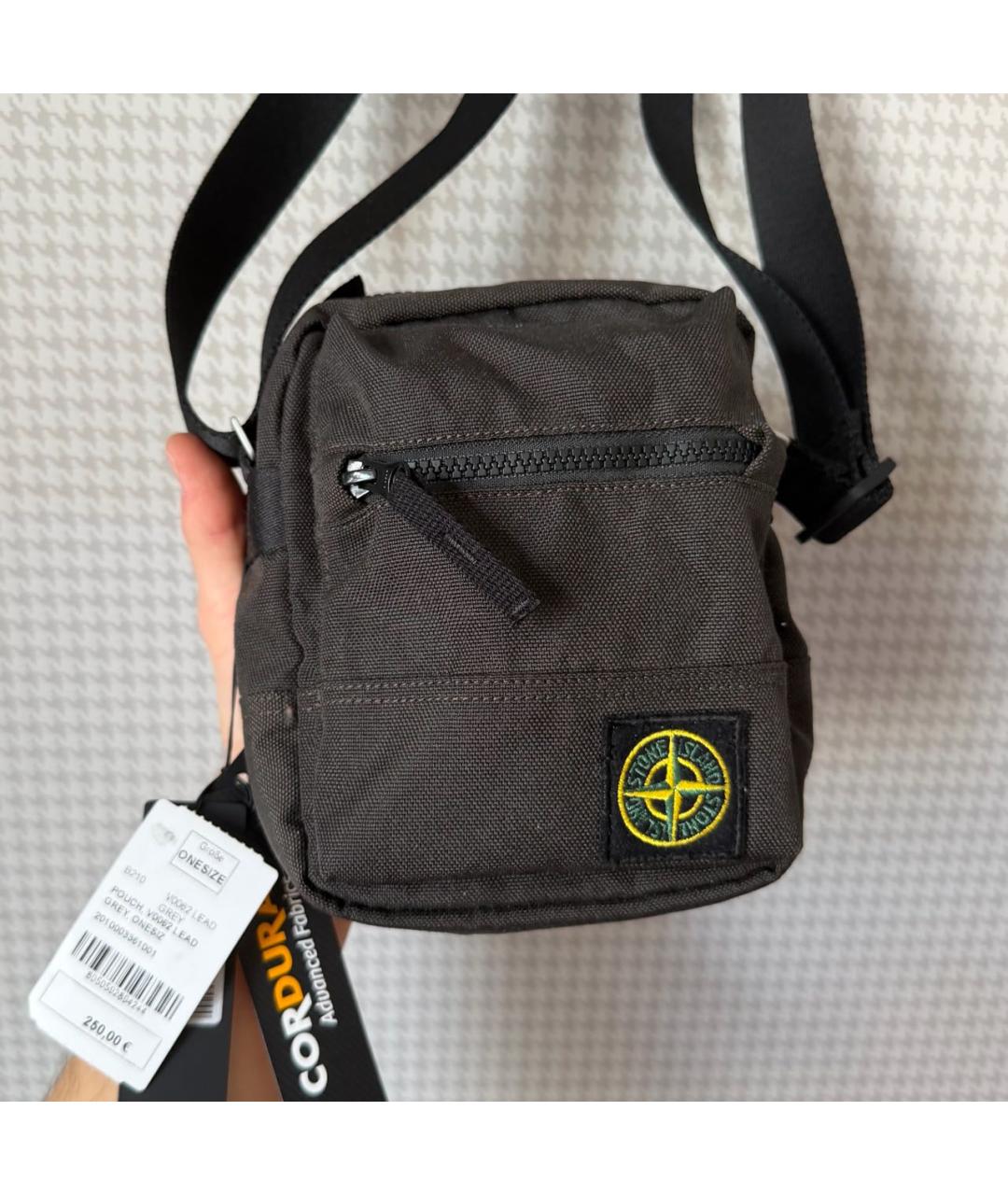 STONE ISLAND Коричневая нейлоновая сумка на плечо, фото 9