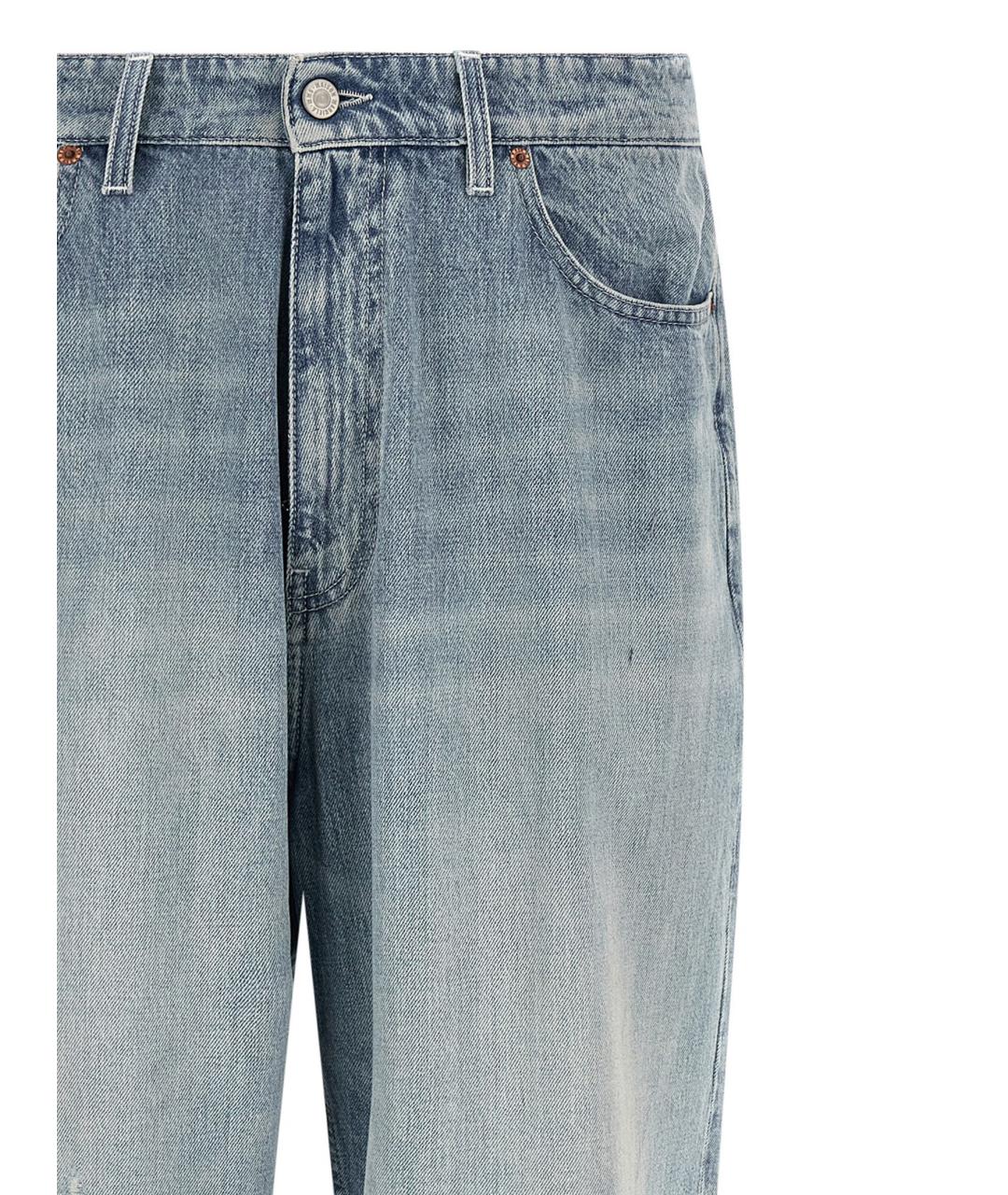 MM6 MAISON MARGIELA Синие хлопковые прямые джинсы, фото 3