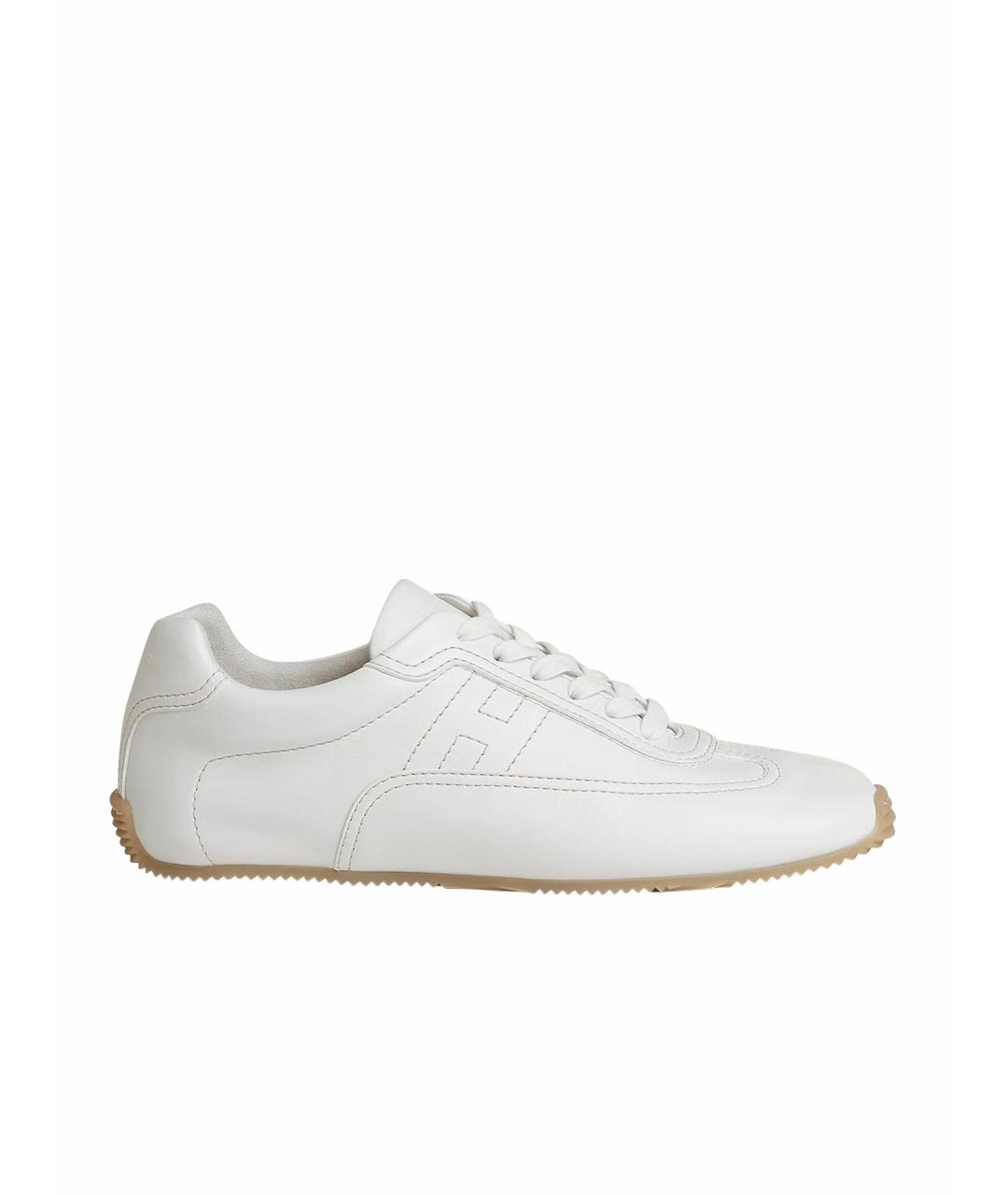 HERMES Белые кожаные кеды, фото 1