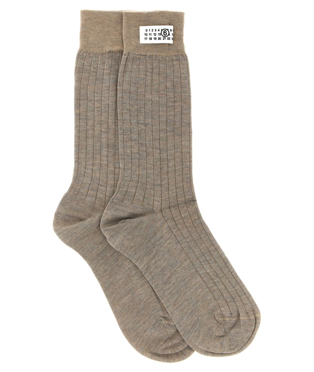 MM6 MAISON MARGIELA Бежевые носки, чулки и колготы, фото 1