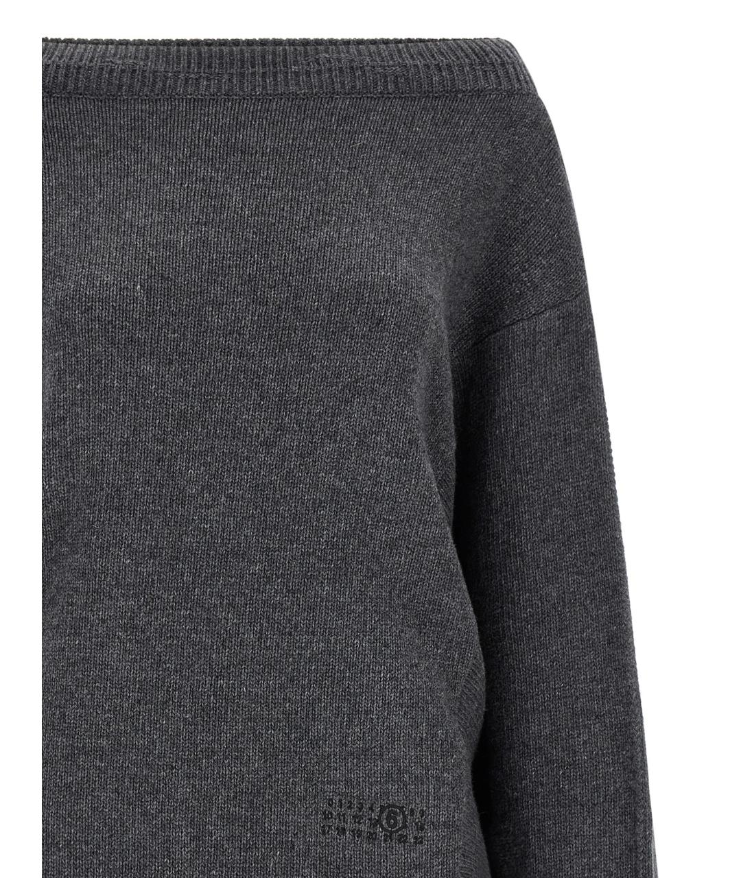 MM6 MAISON MARGIELA Серое шерстяное повседневное платье, фото 3