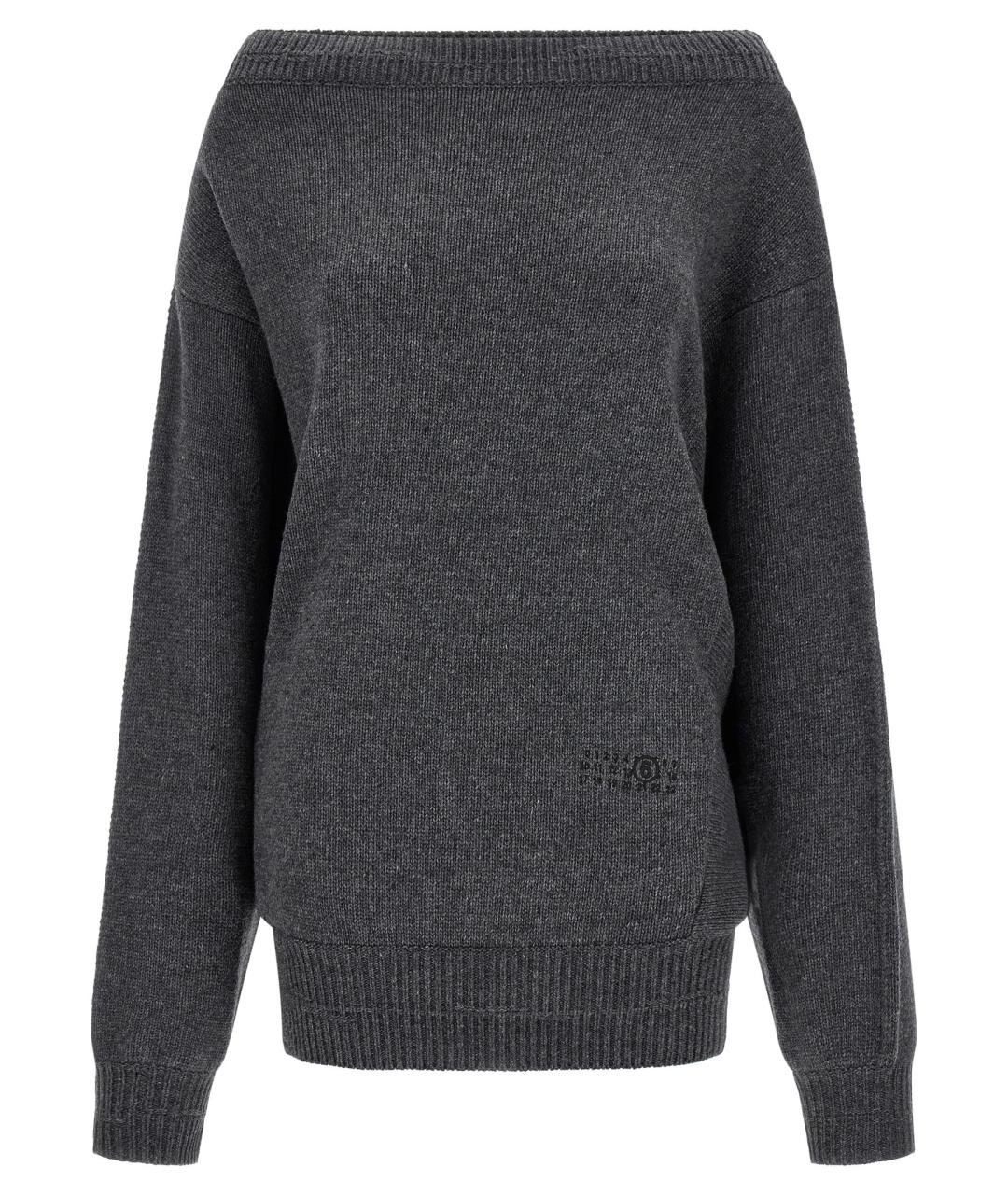 MM6 MAISON MARGIELA Серое шерстяное повседневное платье, фото 1