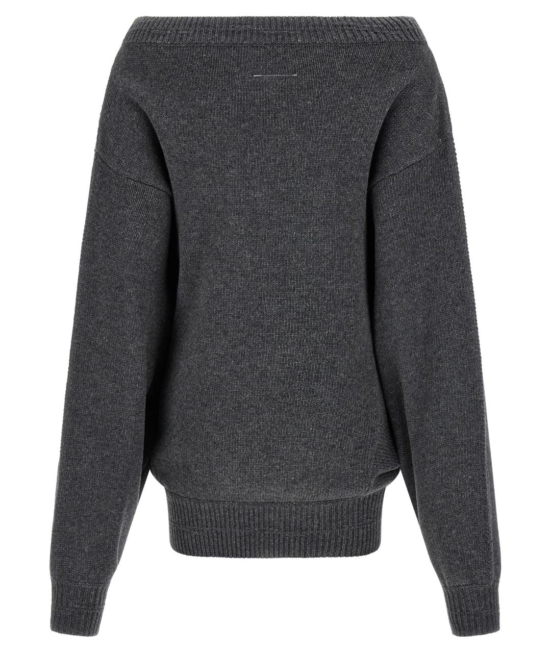 MM6 MAISON MARGIELA Серое шерстяное повседневное платье, фото 2