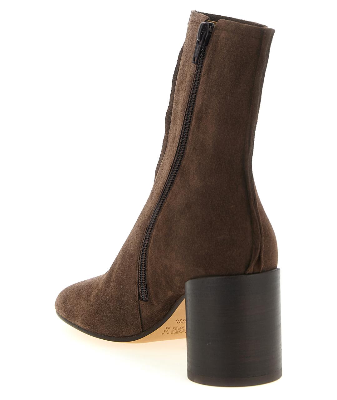MM6 MAISON MARGIELA Коричневые кожаные ботильоны, фото 3