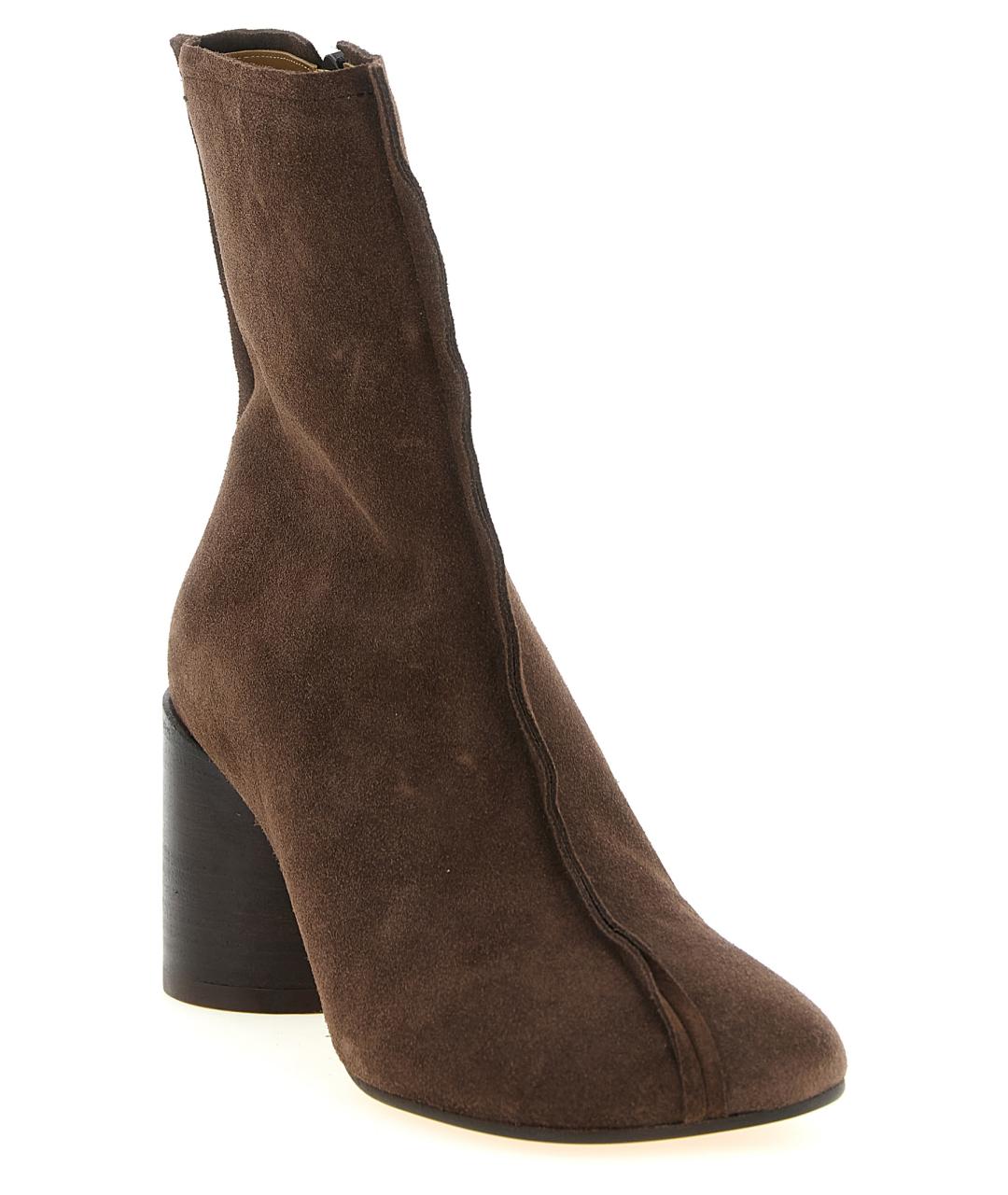 MM6 MAISON MARGIELA Коричневые кожаные ботильоны, фото 2