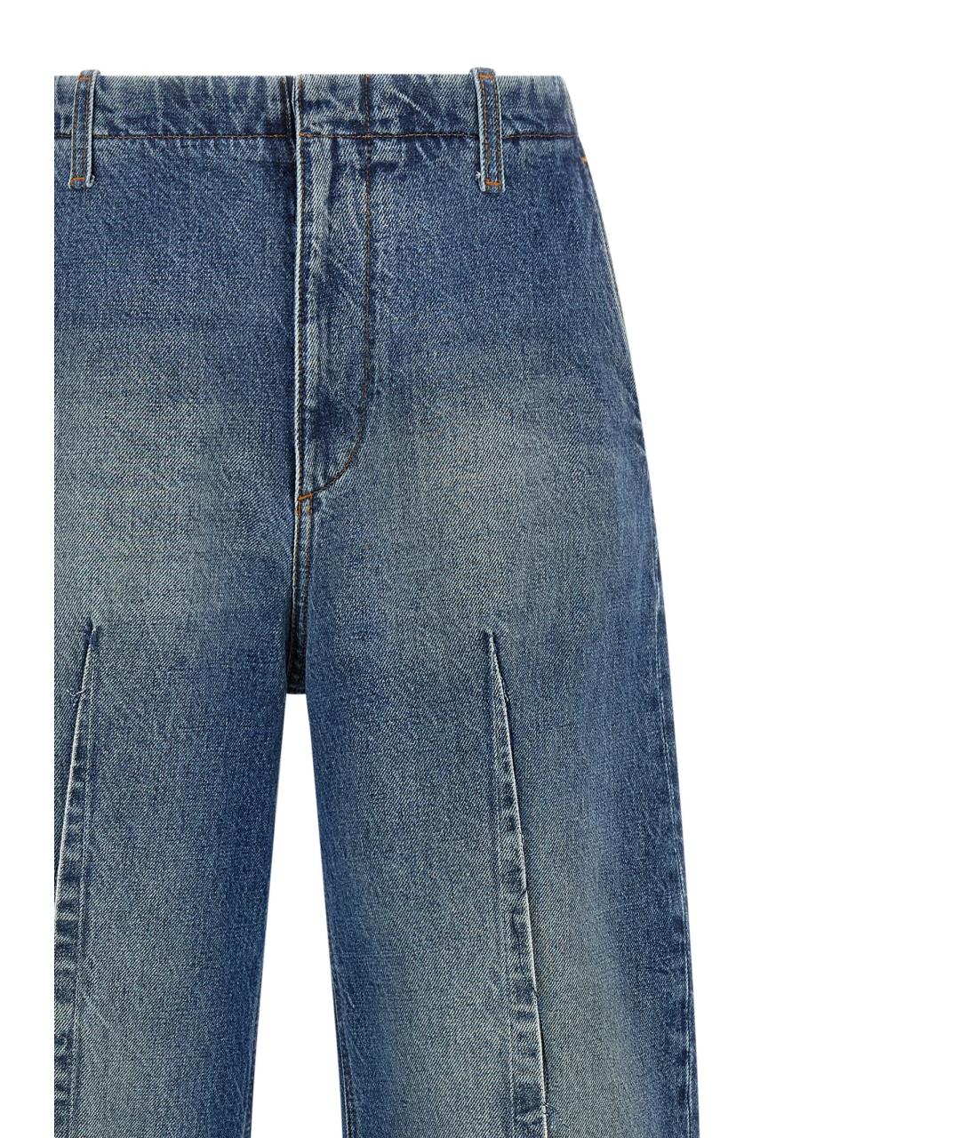 MM6 MAISON MARGIELA Синие хлопковые прямые джинсы, фото 3
