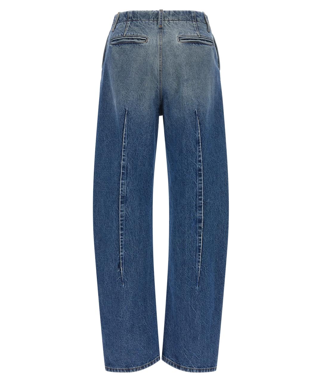 MM6 MAISON MARGIELA Синие хлопковые прямые джинсы, фото 2