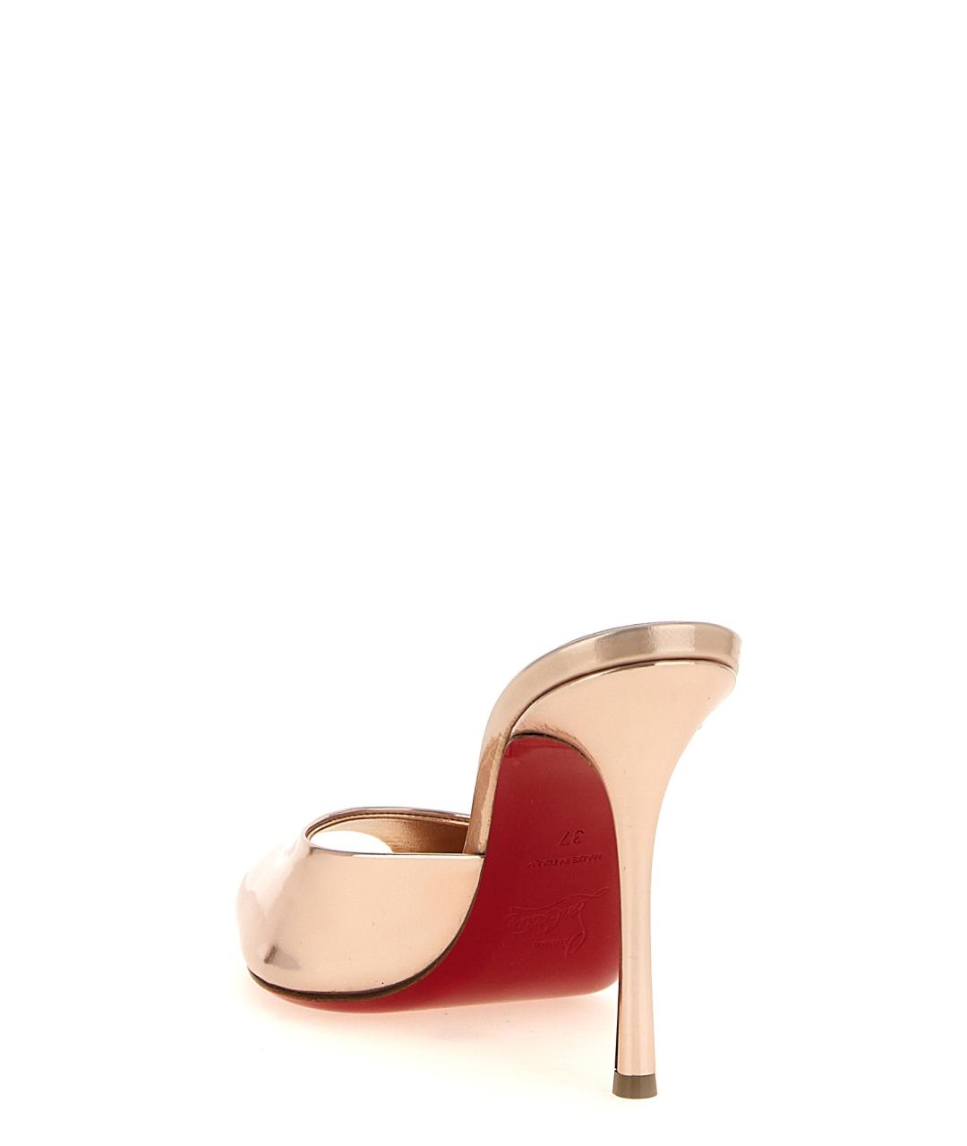 CHRISTIAN LOUBOUTIN Золотые кожаные мюли, фото 3