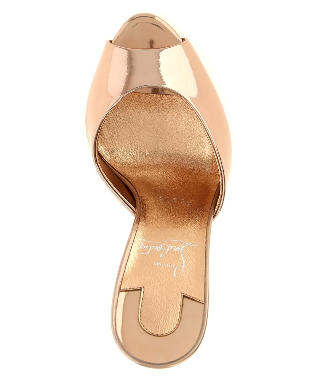 CHRISTIAN LOUBOUTIN Золотые кожаные мюли, фото 4