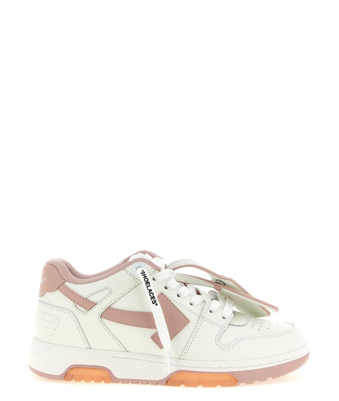 OFF-WHITE Розовые кожаные кроссовки, фото 1