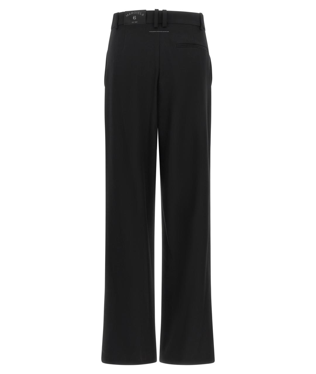 MM6 MAISON MARGIELA Черные полиэстеровые прямые брюки, фото 2