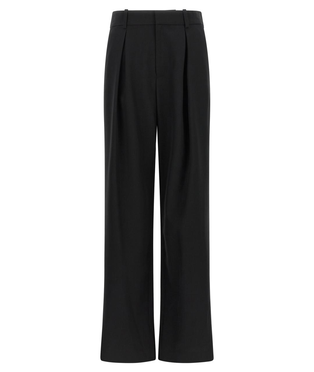 MM6 MAISON MARGIELA Черные полиэстеровые прямые брюки, фото 1