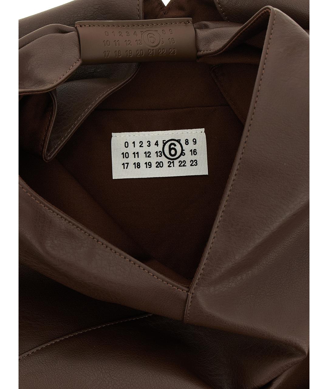 MM6 MAISON MARGIELA Коричневая сумка тоут из искусственной кожи, фото 4